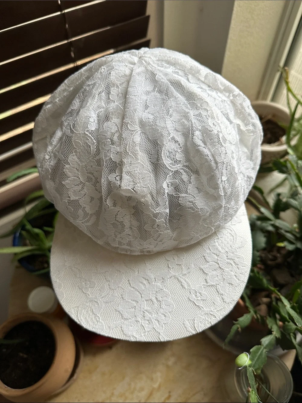 Funky White Lace Sun Hat